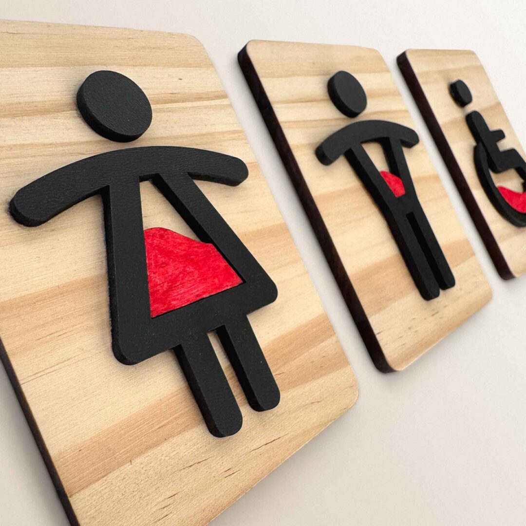 Juego de señalización para aseos