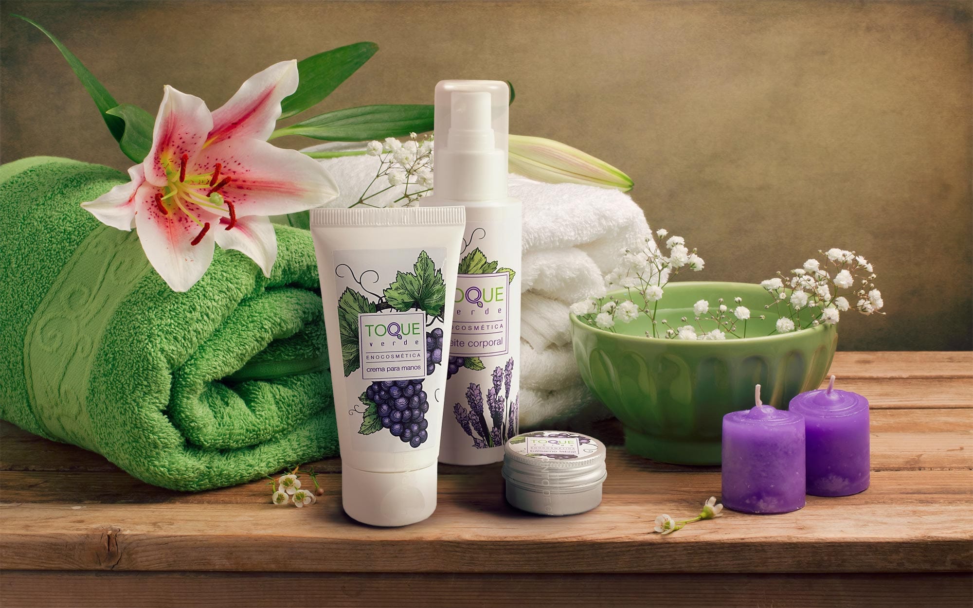 Gama de productos de enocosmética Toque Verde